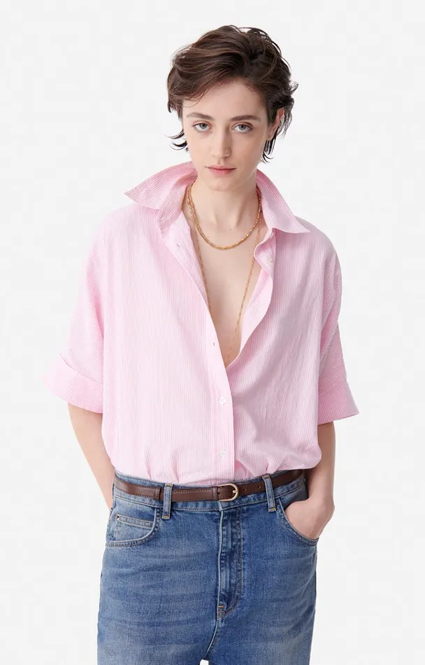 Vanessa Bruno Shirts and Tops Women Bobby Shirt Rose Blanc Vanessa Bruno Shirts and Tops Women Bobby Shirt Rose Blanc