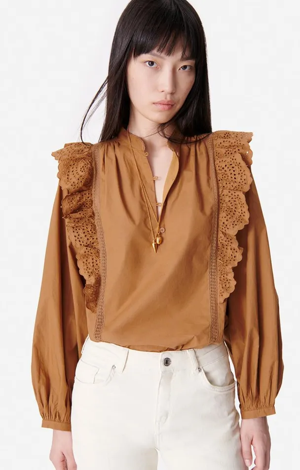 Vanessa Bruno Shirts and Tops Women Vasco Blouse Biscuit Vanessa Bruno Shirts and Tops Women Vasco Blouse Biscuit