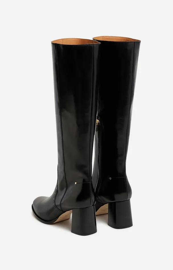 Vanessa Bruno Shoes Women Boots In Smooth Leather Noir Vanessa Bruno Shoes Women Boots In Smooth Leather Noir