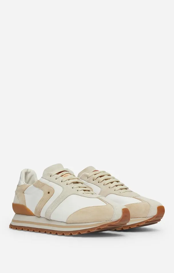 Vanessa Bruno Shoes Women Faye Running Sneakers In Leather and Canvas Craie