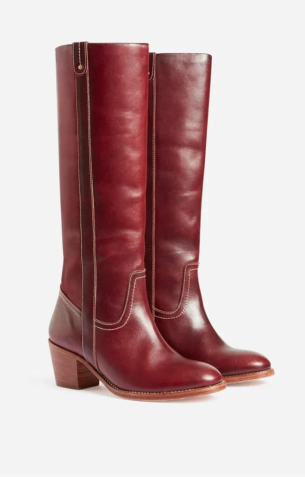 Vanessa Bruno Shoes Women Leather Boots In VegetableTanned Leather Betterave Vanessa Bruno Shoes Women Leather Boots In VegetableTanned Leather Betterave