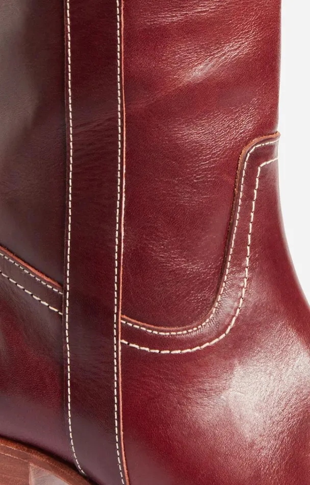 Vanessa Bruno Shoes Women Leather Boots In VegetableTanned Leather Betterave Vanessa Bruno Shoes Women Leather Boots In VegetableTanned Leather Betterave