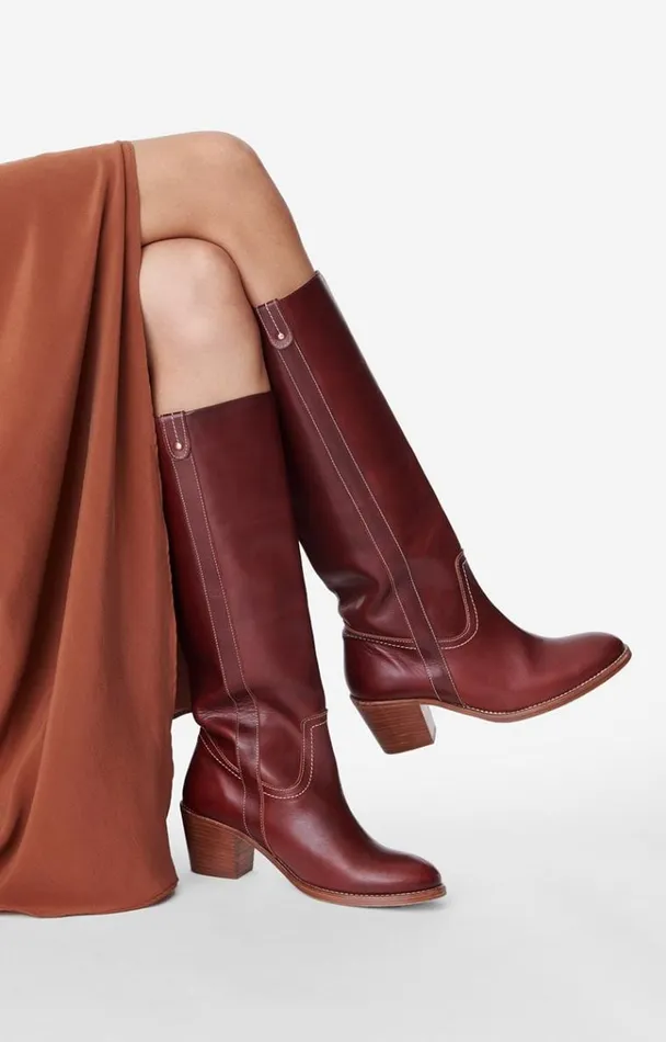 Vanessa Bruno Shoes Women Leather Boots In VegetableTanned Leather Betterave Vanessa Bruno Shoes Women Leather Boots In VegetableTanned Leather Betterave
