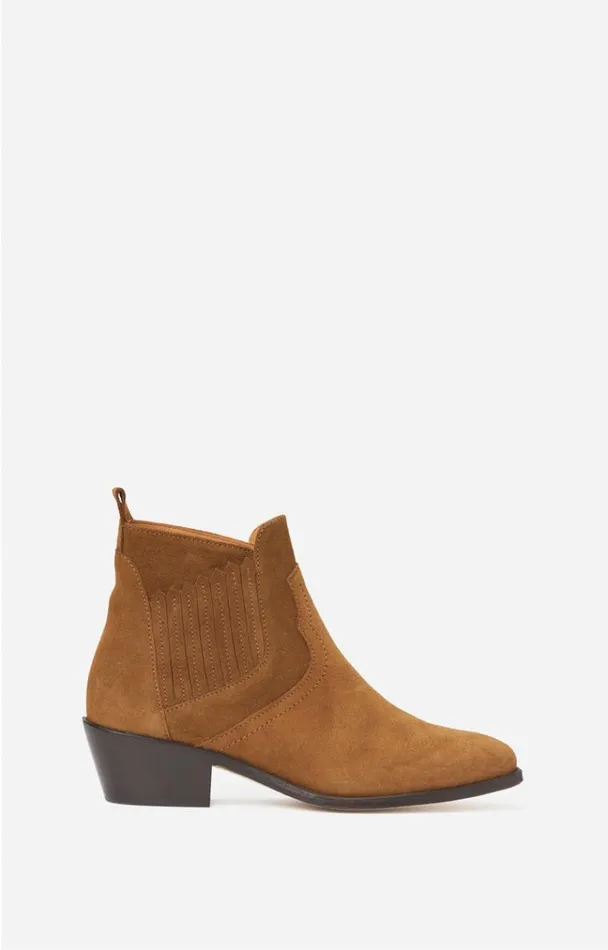 Vanessa Bruno Shoes Women Low Santiags In Suede Noisette