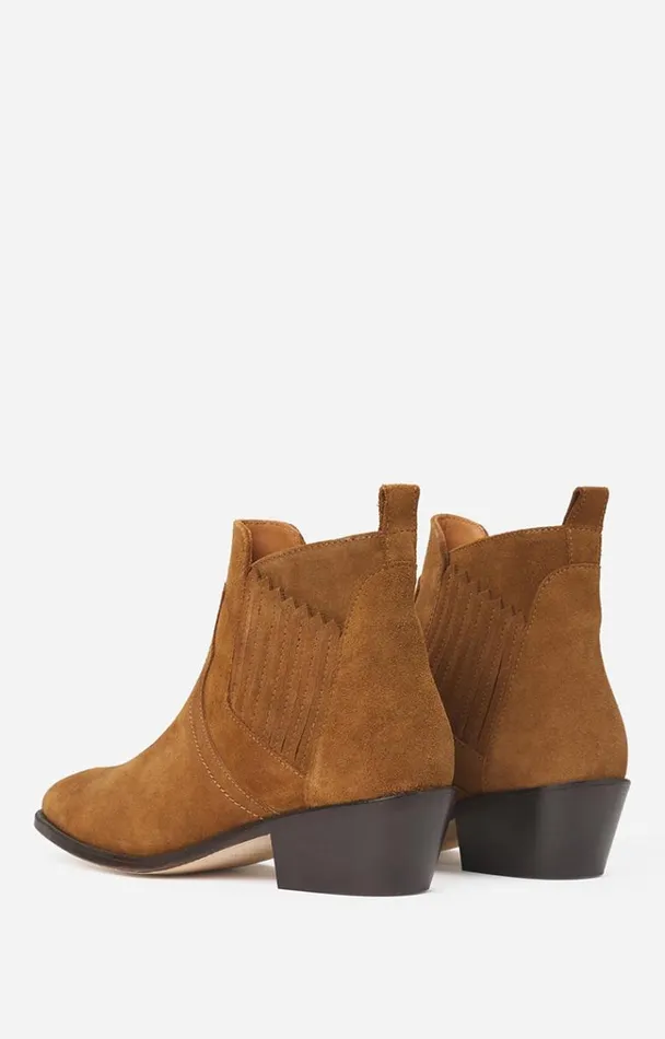 Vanessa Bruno Shoes Women Low Santiags In Suede Noisette Vanessa Bruno Shoes Women Low Santiags In Suede Noisette