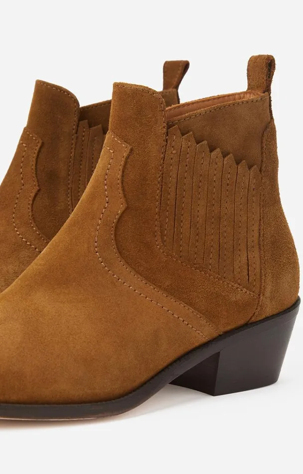 Vanessa Bruno Shoes Women Low Santiags In Suede Noisette Vanessa Bruno Shoes Women Low Santiags In Suede Noisette