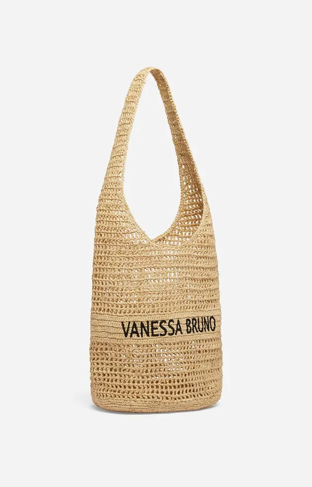 Vanessa Bruno Shoulder Bags Women Hobo Bag In Raffia Sable Noir Vanessa Bruno Shoulder Bags Women Hobo Bag In Raffia Sable Noir