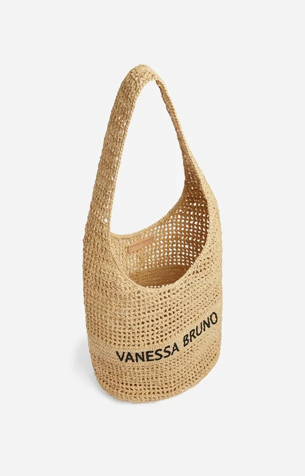 Vanessa Bruno Shoulder Bags Women Hobo Bag In Raffia Sable Noir Vanessa Bruno Shoulder Bags Women Hobo Bag In Raffia Sable Noir