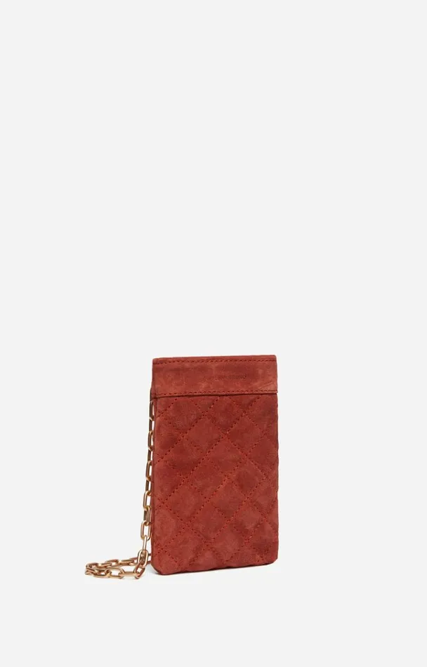 Vanessa Bruno Small Leather Goods Women Moon Phone Pouch Brique Vanessa Bruno Small Leather Goods Women Moon Phone Pouch Brique