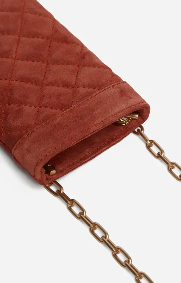 Vanessa Bruno Small Leather Goods Women Moon Phone Pouch Brique Vanessa Bruno Small Leather Goods Women Moon Phone Pouch Brique