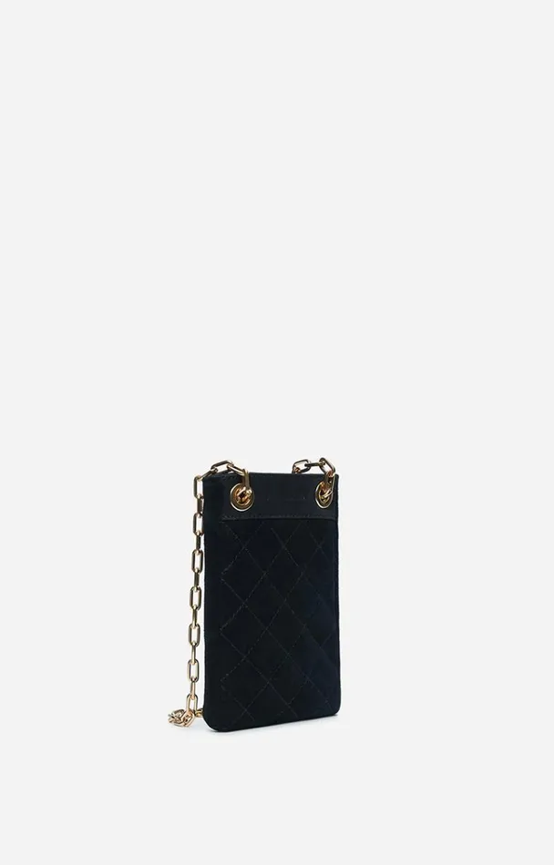 Vanessa Bruno Small Leather Goods Women Moon Phone Pouch Noir Vanessa Bruno Small Leather Goods Women Moon Phone Pouch Noir