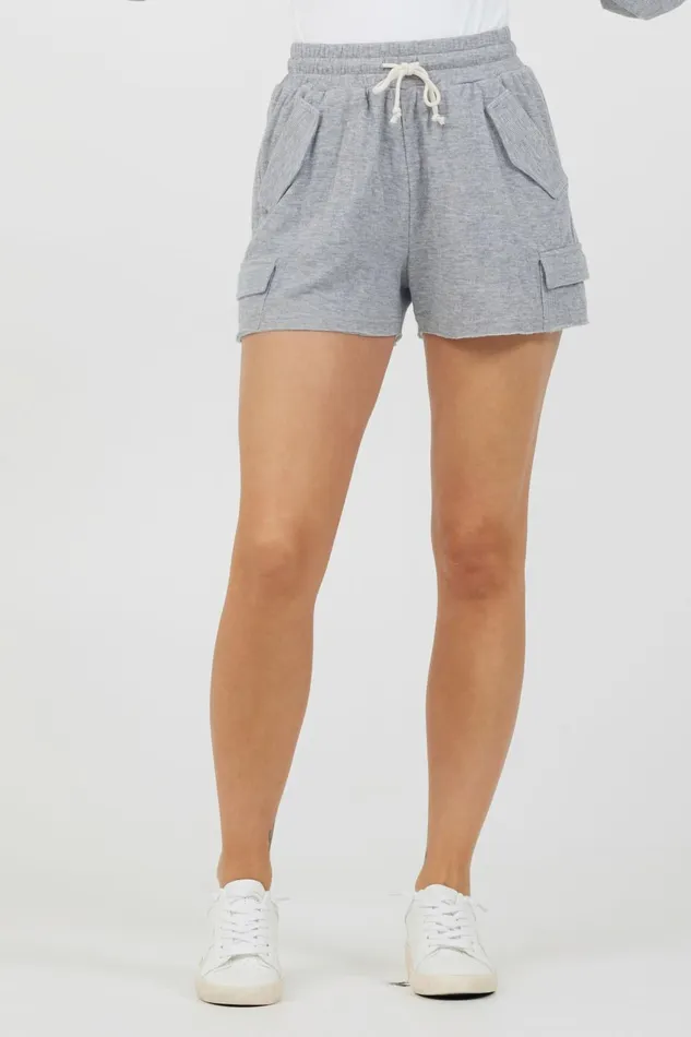 Vintage Havana All Bottoms Women Heather Grey Bounded Textured Jersey Shorts Heather Grey Vintage Havana All Bottoms Women Heather Grey Bounded Textured Jersey Shorts Heather Grey