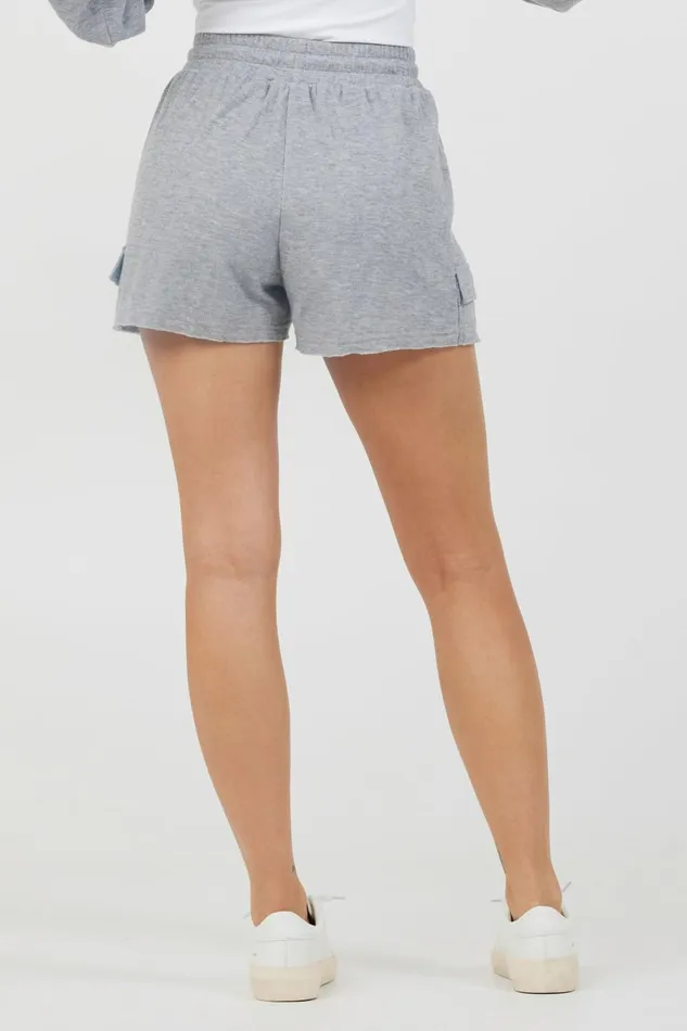 Vintage Havana All Bottoms Women Heather Grey Bounded Textured Jersey Shorts Heather Grey