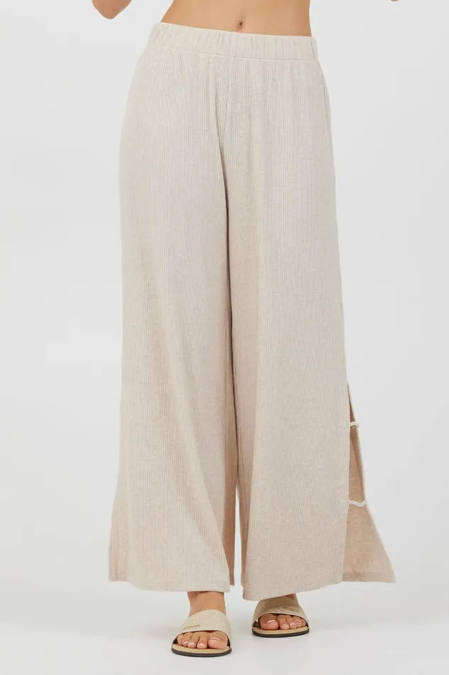 Vintage Havana All Bottoms Women Heather Oatmeal Drapey Knit Cut Out Pants Heather Oatmeal Vintage Havana All Bottoms Women Heather Oatmeal Drapey Knit Cut Out Pants Heather Oatmeal