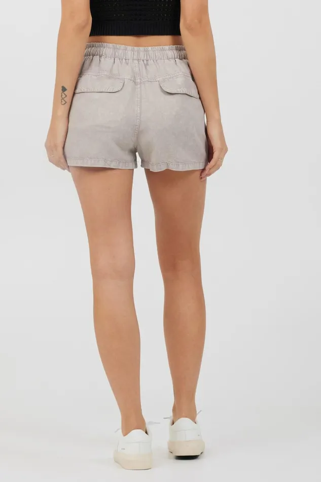 Vintage Havana All Bottoms Women Khaki Tencel Cargo Shorts Khaki
