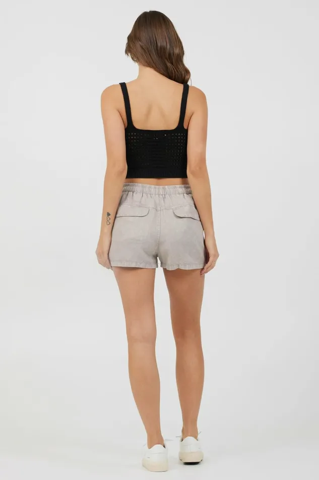 Vintage Havana All Bottoms Women Khaki Tencel Cargo Shorts Khaki