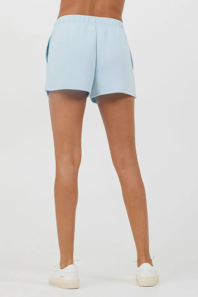 Vintage Havana All Bottoms Women Sailboat Blue Cloud Fleece Shorts Sailboat Blue