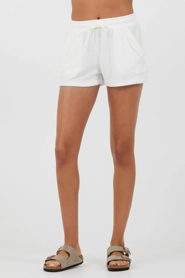 Vintage Havana All Bottoms Women White Cord Terry Shorts White