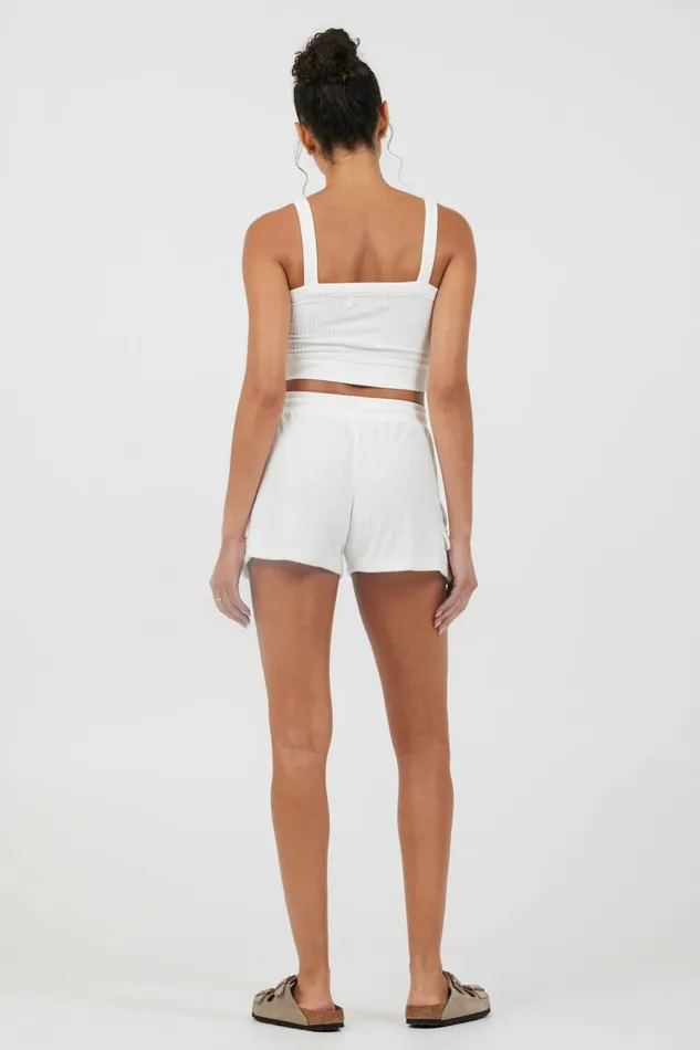 Vintage Havana All Bottoms Women White Cord Terry Shorts White