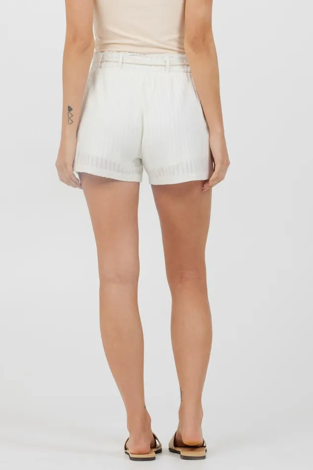 Vintage Havana All Bottoms Women White Cotton High Waist Cord Shorts White