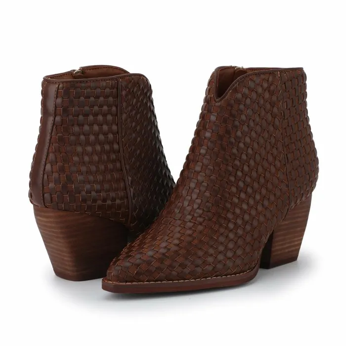 Vintage Havana Boots Booties Women CASSIDY 8211 BROWN WOVEN Brown Woven