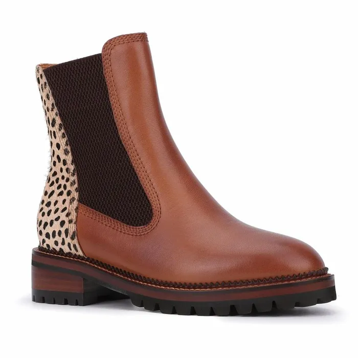 Vintage Havana Boots Booties Women Fairview 8211 Cognac Leopard Cognac Leopard
