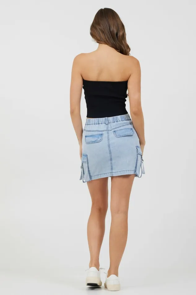 Vintage Havana Casual Tops Women Black Rib Knit Twist Front Tube Top Black