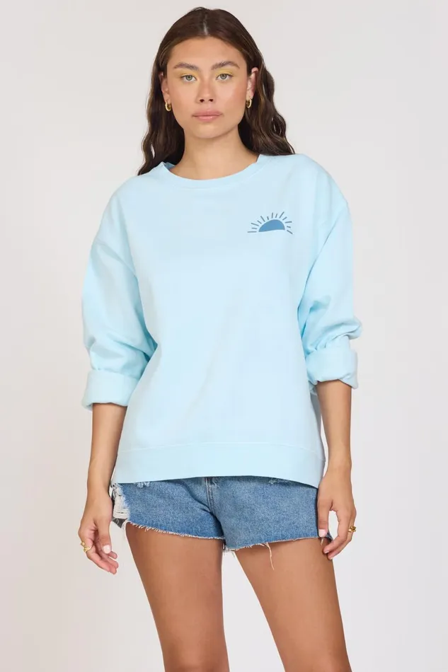 Vintage Havana Casual Tops Women quotBeach Daysquot Sky Blue Pigment Dye Crew Tunic Sky Blue Vintage Havana Casual Tops Women quotBeach Daysquot Sky Blue Pigment Dye Crew Tunic Sky Blue