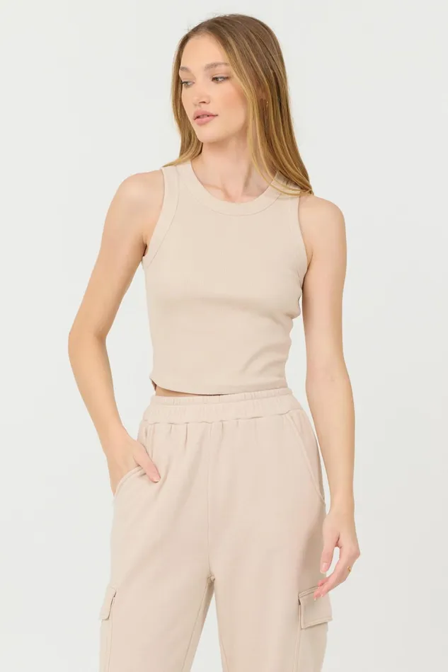 Vintage Havana Casual Tops Women Vanilla Cream Cashmere Fleece Rib Tank Vanilla Cream Vintage Havana Casual Tops Women Vanilla Cream Cashmere Fleece Rib Tank Vanilla Cream