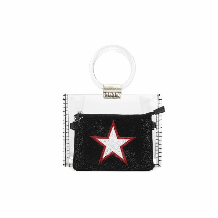 Vintage Havana Clear Bags Women MINI MOLLY 8211 BLACK SILVER