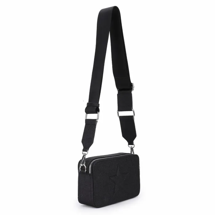 Vintage Havana Crossbody Women HENNA BAG 8211 BLACK METALLIC