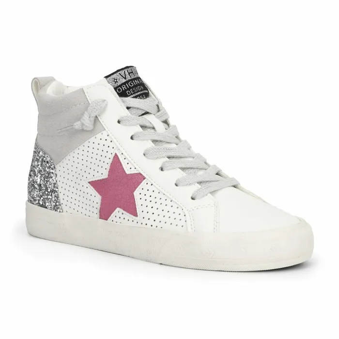 Vintage Havana High Tops Women LESTER 8211 WHITE GREY PINK White Grey Pink