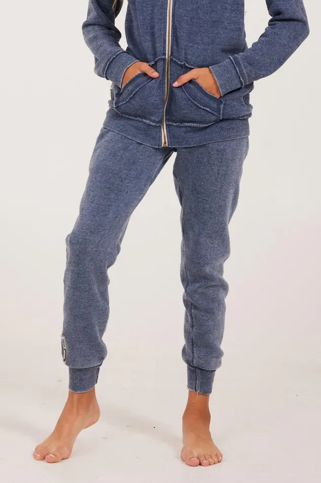 Vintage Havana Kids Bottoms Women Unisex Cuff Bottom Sweatpants Deep Navy