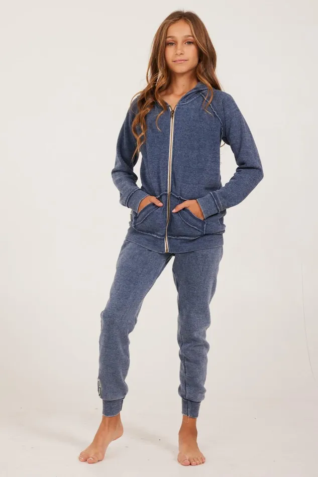 Vintage Havana Kids Bottoms Women Unisex Cuff Bottom Sweatpants Deep Navy