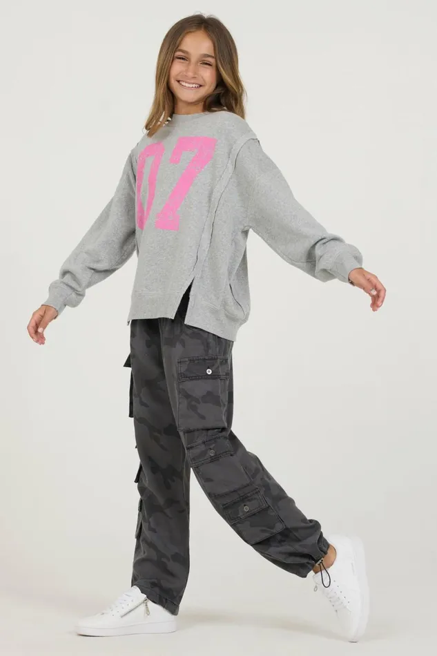 Vintage Havana Kids Tops Women Kids Classic Grey Oversized Crewneck Classic Grey