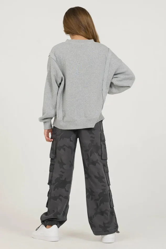 Vintage Havana Kids Tops Women Kids Classic Grey Oversized Crewneck Classic Grey