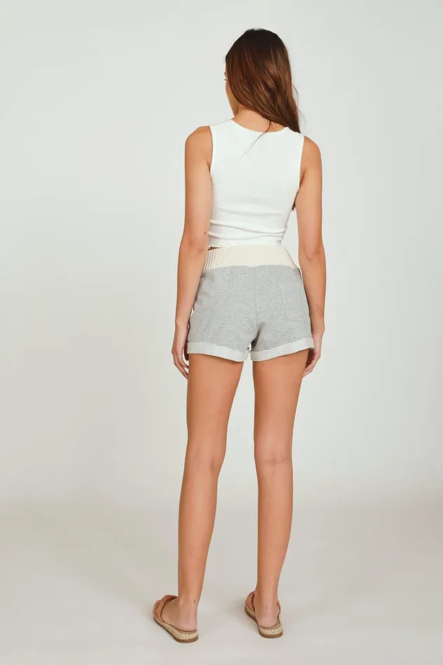 Vintage Havana Shorts Women Heather GreyIvory Sweater Combo Short Heather Grey
