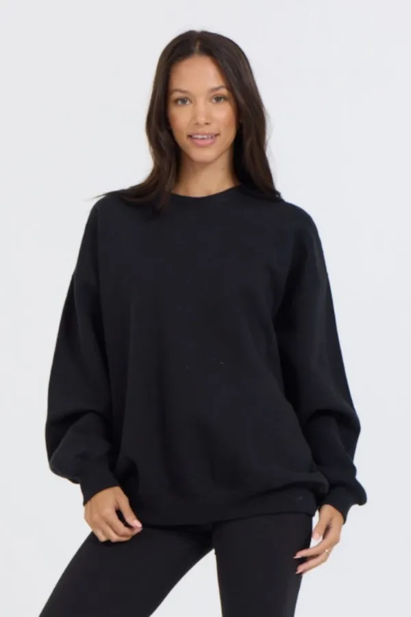 Vintage Havana Sweatshirts Women Black Proweave Crewneck Black