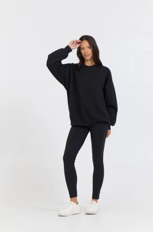 Vintage Havana Sweatshirts Women Black Proweave Crewneck Black