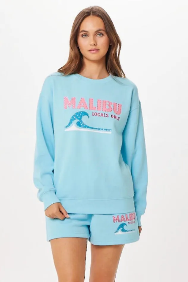 Vintage Havana Sweatshirts Women Tropical Blue Malibu Jet Setter Surf Wash Crewneck Tropical Blue Vintage Havana Sweatshirts Women Tropical Blue Malibu Jet Setter Surf Wash Crewneck Tropical Blue