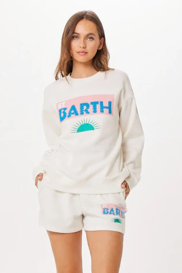 Vintage Havana Sweatshirts Women White St Barth Jet Setter Surf Wash Crewneck White Vintage Havana Sweatshirts Women White St Barth Jet Setter Surf Wash Crewneck White