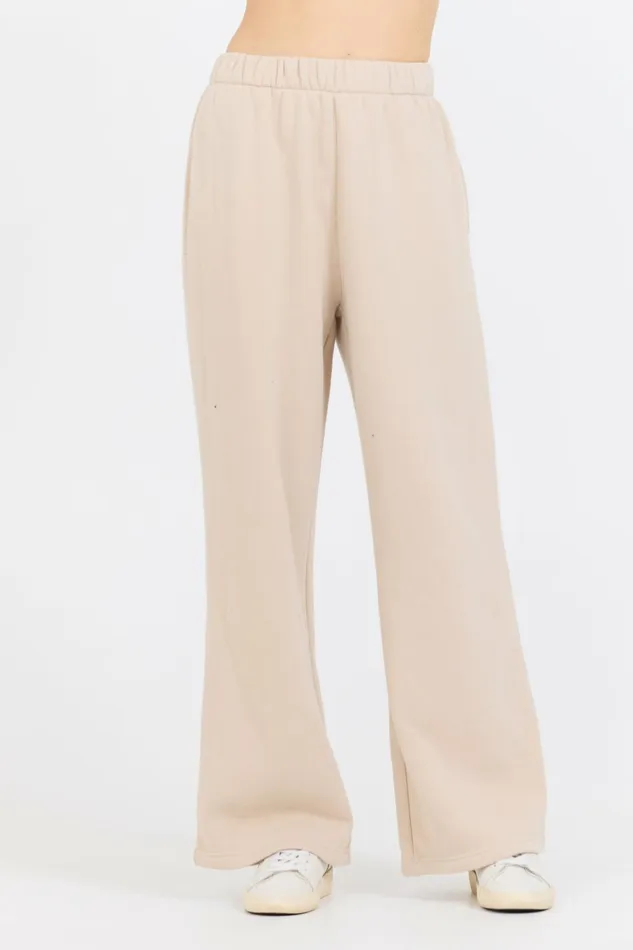 Vintage Havana Wide Leg Pants Women Vanilla Cream Cotton Blend Fleece Wide Leg Pant Cream Vintage Havana Wide Leg Pants Women Vanilla Cream Cotton Blend Fleece Wide Leg Pant Cream