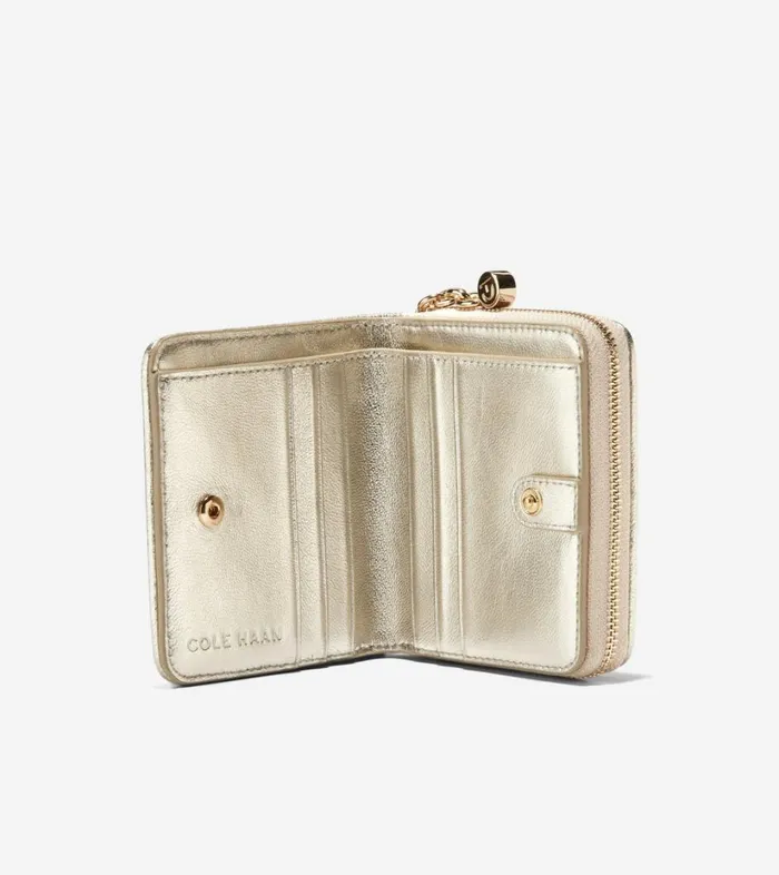 Wallets And Card Cases Women Cole Haan Essential Zip Wallet Gold Woven Wallets And Card Cases Women Cole Haan Essential Zip Wallet Gold Woven