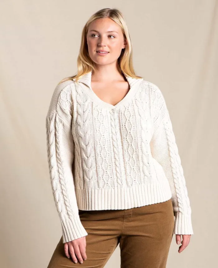 Women039s Bianca Cable Sweater Natural ToadandCo Sweaters
