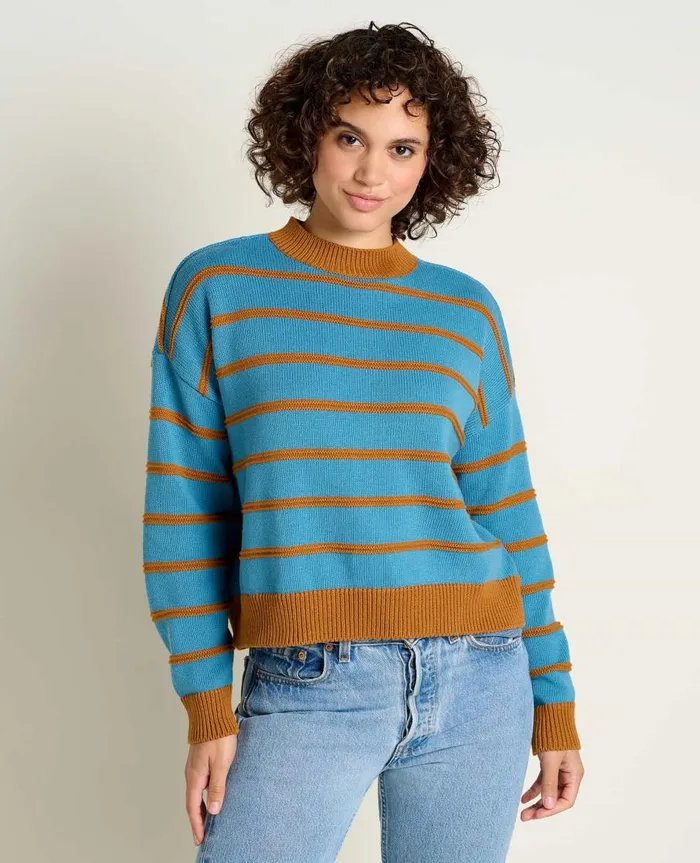 Women039s Bianca II Crew Sweater Cardamom Stripe ToadandCo Sweaters