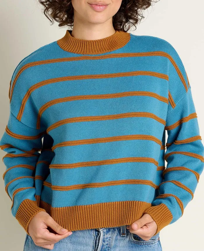 Women039s Bianca II Crew Sweater Cardamom Stripe ToadandCo Sweaters
