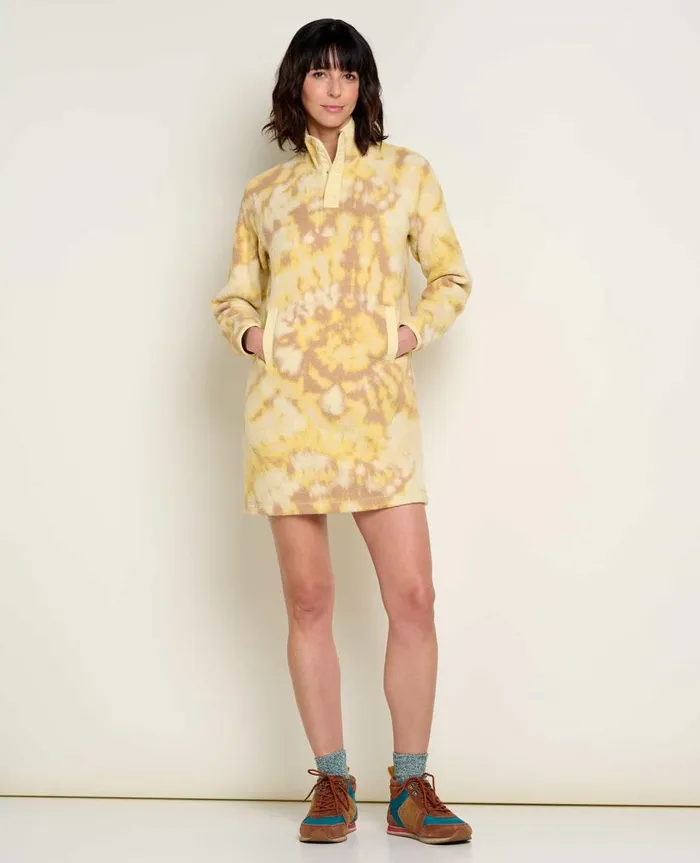 Women039s Campo Fleece 14 Snap Dress Barley Tie Dye Print ToadandCo Dresses