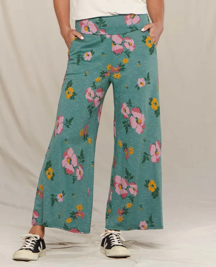 Women039s Chaka Wide Leg Pant Silver Pine Floral Print ToadandCo Pants