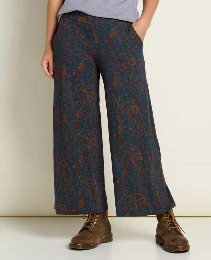 Women039s Chaka Wide Leg Pant True Navy Paisley Print ToadandCo Pants