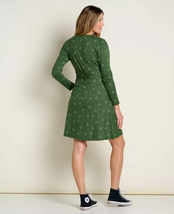 Women039s Cue Wrap Long Sleeve Dress Pasture Geo Print ToadandCo Dresses